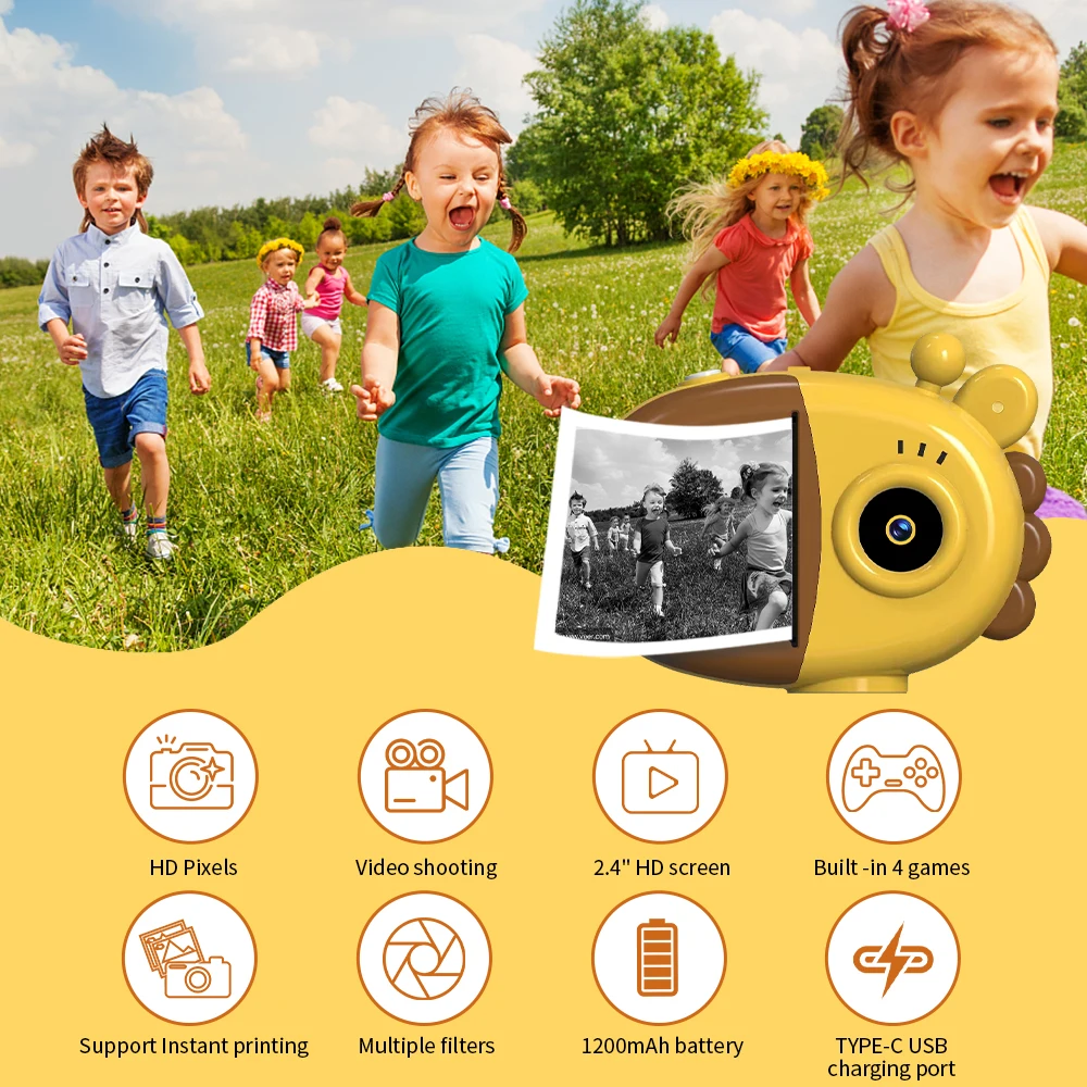 Instant Print Camera For Kids Portable Digital Creative Print Camera For Boys Girls Child Toy Print Paper Learning Birthday Gift - Point & Shoot Cameras - AliExpress - Image 6