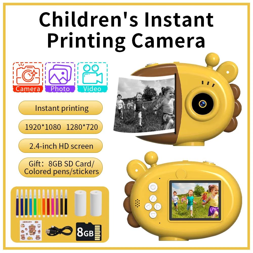 Instant Print Camera For Kids Portable Digital Creative Print Camera For Boys Girls Child Toy Print Paper Learning Birthday Gift - Point & Shoot Cameras - AliExpress - Image 2