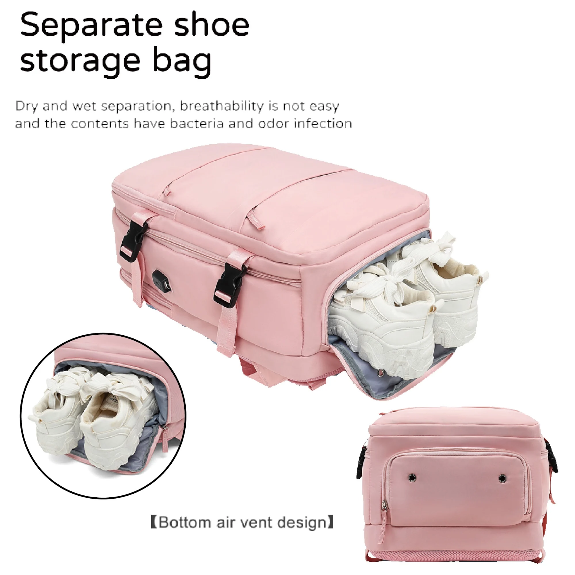 Travel Backpack for Airplane Cabin 45X36X20 for Vueling, Easyjet, Ryanair Waterproof and Spacious Hand Luggage with Shoe Compartment and USB Port Multifunctional Anti-Theft Backpack for Travel and Getaways (2210-002 2350 D1) - AliExpress 1524 - Image 8