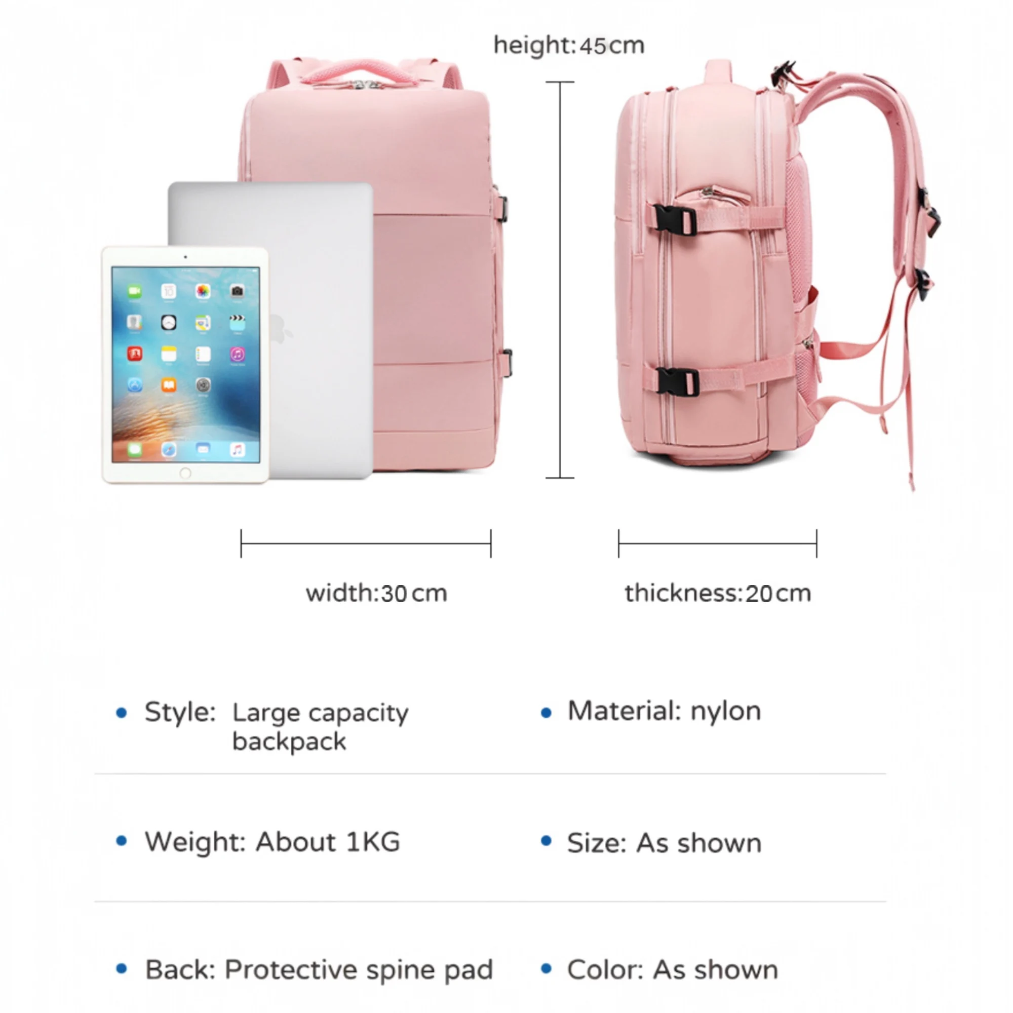 Travel Backpack for Airplane Cabin 45X36X20 for Vueling, Easyjet, Ryanair Waterproof and Spacious Hand Luggage with Shoe Compartment and USB Port Multifunctional Anti-Theft Backpack for Travel and Getaways (2210-002 2350 D1) - AliExpress 1524 - Image 4