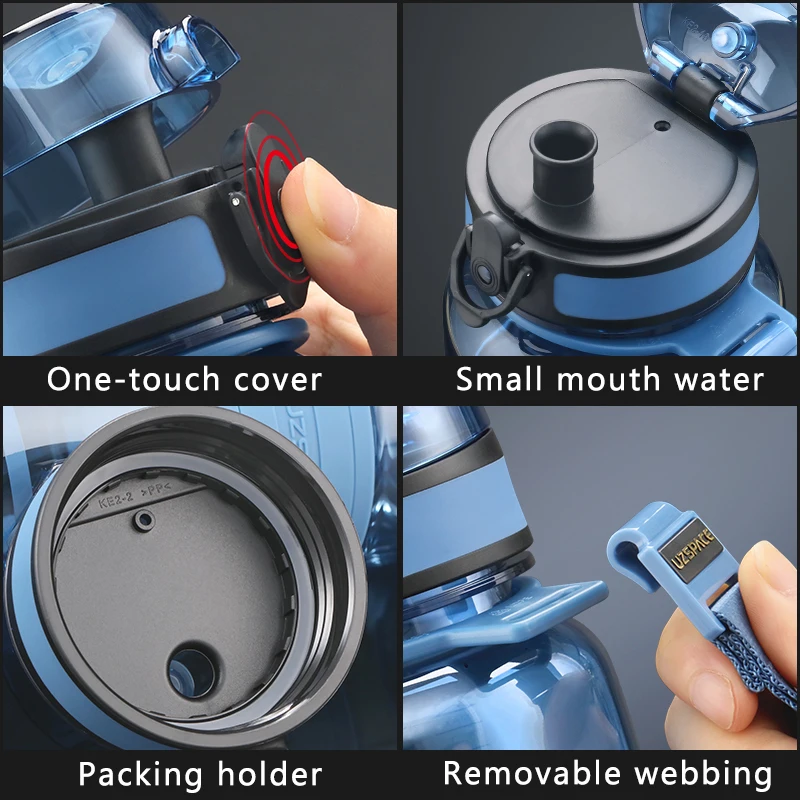 1.5/2L Sport Water Bottle Large capacity Portable leakproof Shaker Outdoor Fitness Bottle EcoFriendly Plastic Drinkware BPA Free - AliExpress - Image 5