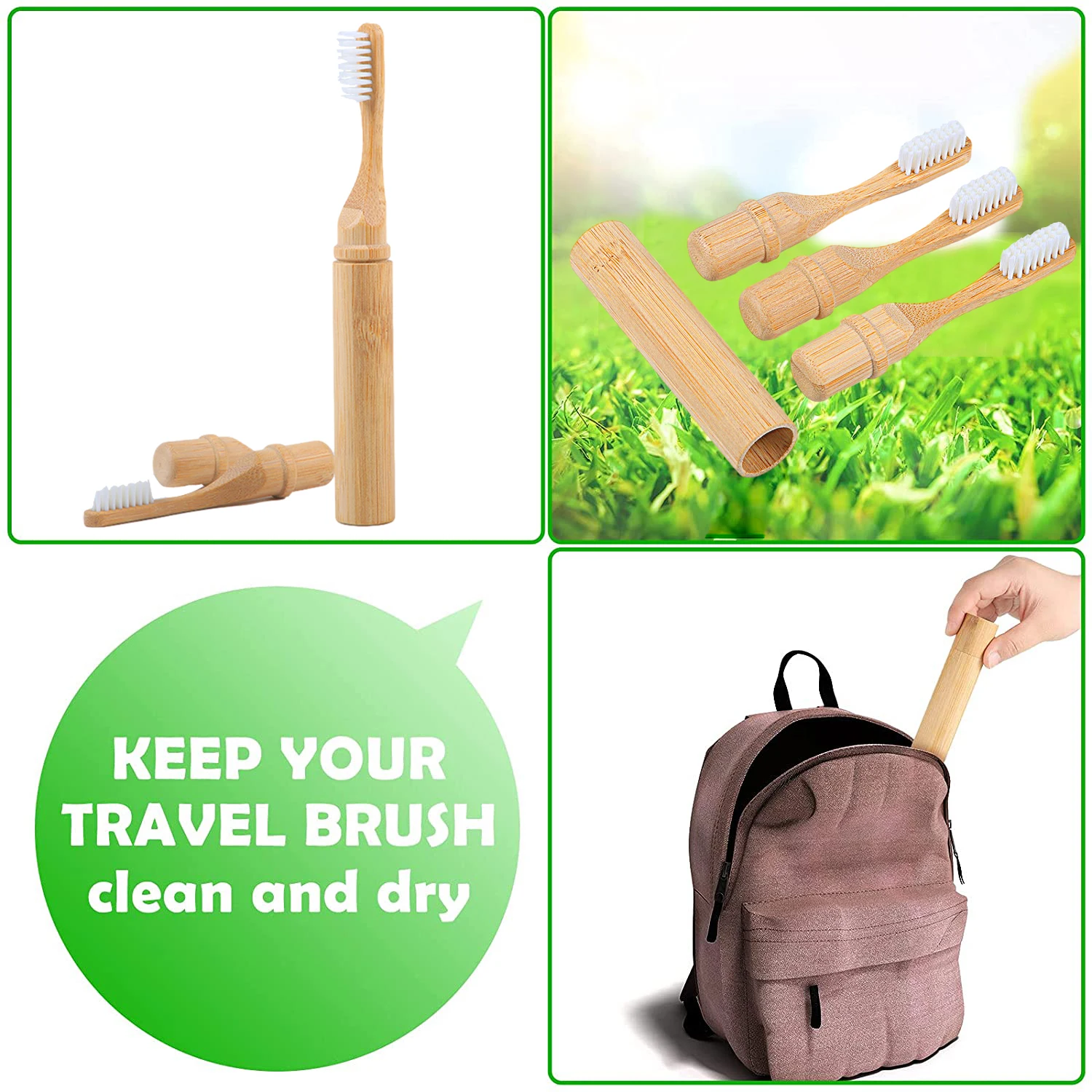 New Bamboo Sleeve Toothbrush and tube-Portable Wood Cover for Toothbrushes,Eco Single Wooden,Rustic Tooth Brush Container Tubes - AliExpress - Image 4