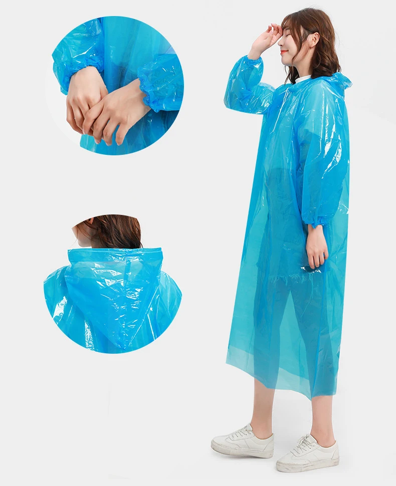1 pcs Fashion Ms. Men's Raincoat Thicken Waterproof Adult Transparent Camping Hooded Outdoor Portable Disposable Poncho - AliExpress - Image 5