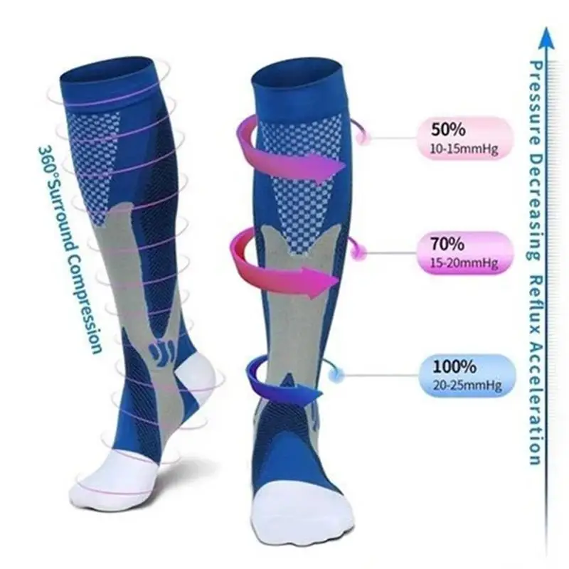 Men's Sports Compression Socks Varicose Veins Cycling Socks Nursing Running Compression Socks Nurse Outdoor Natural Hiking - AliExpress - Image 2