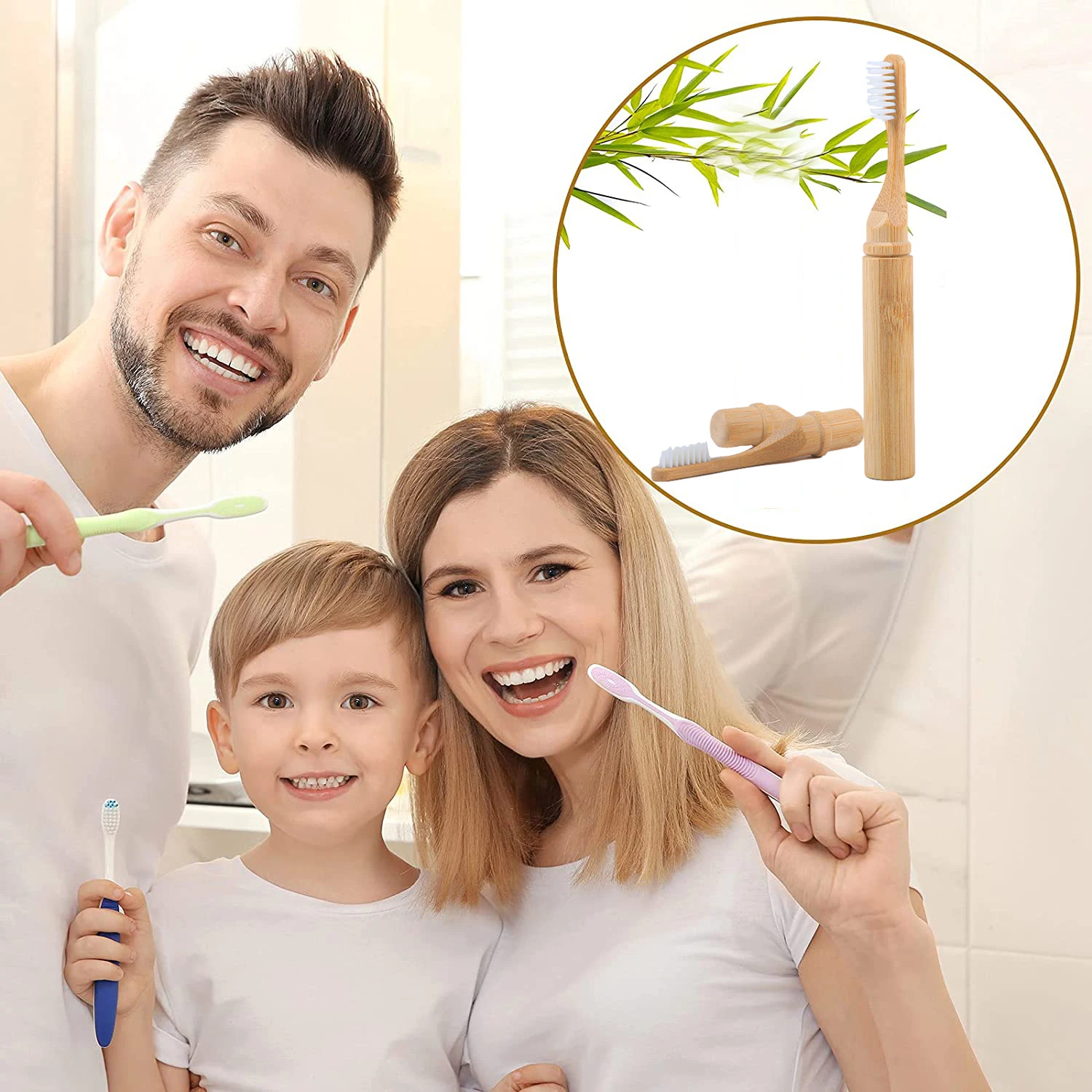 New Bamboo Sleeve Toothbrush and tube-Portable Wood Cover for Toothbrushes,Eco Single Wooden,Rustic Tooth Brush Container Tubes - AliExpress - Image 3