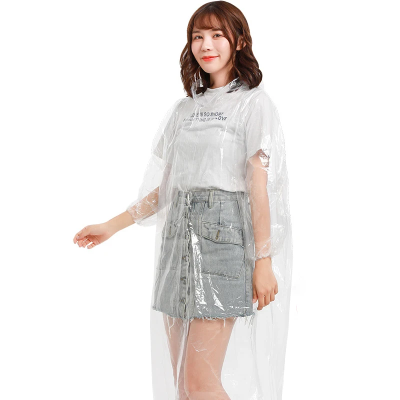 1 pcs Fashion Ms. Men's Raincoat Thicken Waterproof Adult Transparent Camping Hooded Outdoor Portable Disposable Poncho - AliExpress - Image 2