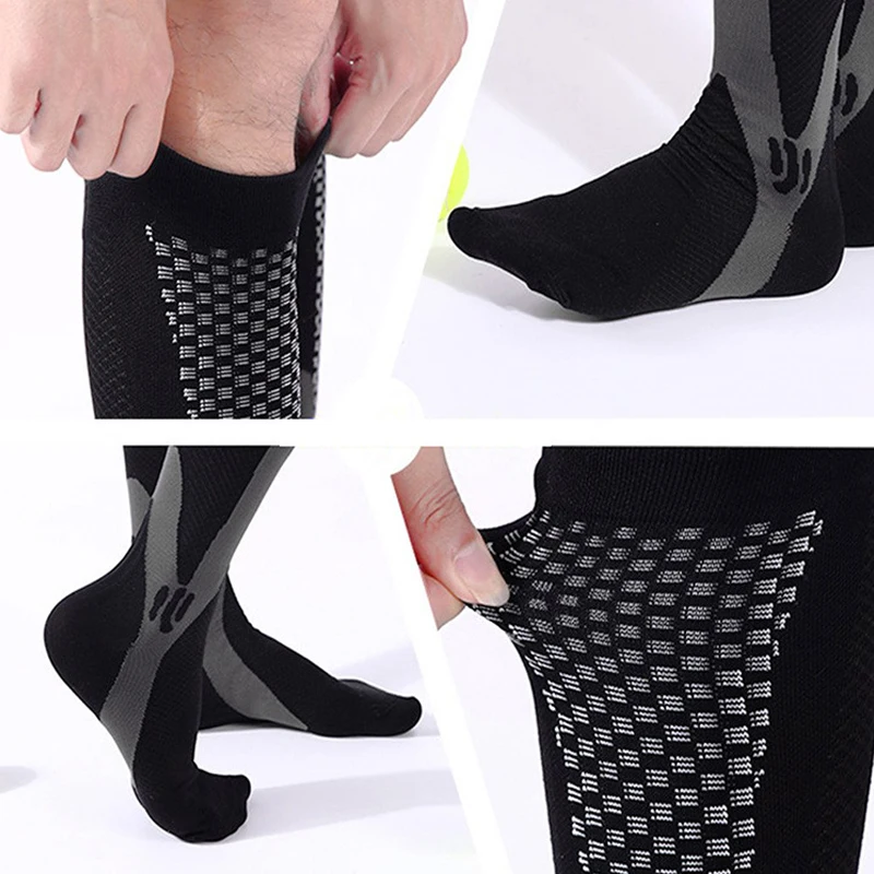 Men's Sports Compression Socks Varicose Veins Cycling Socks Nursing Running Compression Socks Nurse Outdoor Natural Hiking - AliExpress - Image 3
