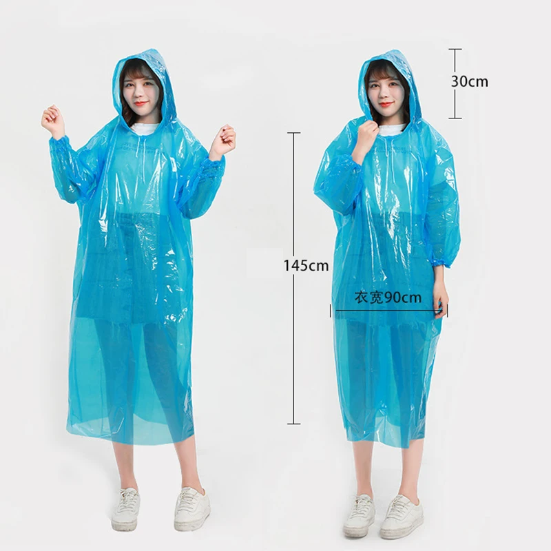 1 pcs Fashion Ms. Men's Raincoat Thicken Waterproof Adult Transparent Camping Hooded Outdoor Portable Disposable Poncho - AliExpress - Image 4