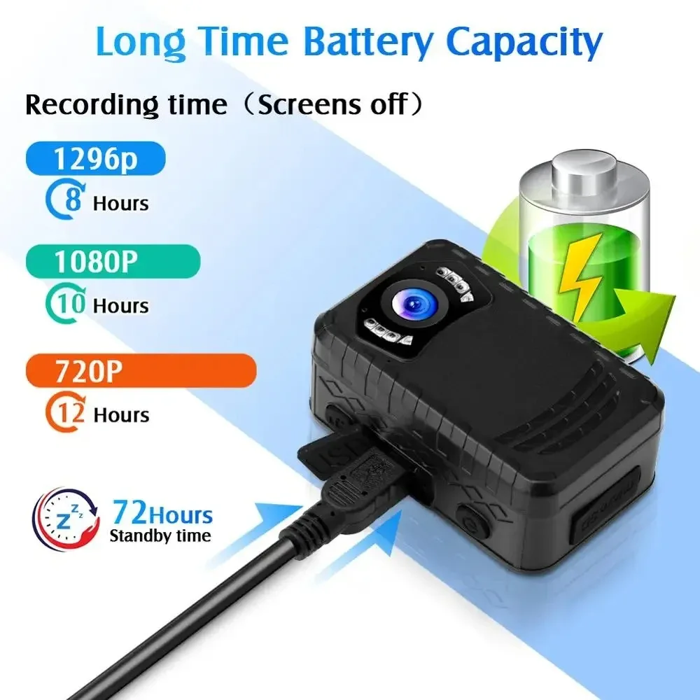 BOBLOV N9 Mini Body Camera Full HD 1296P Body Mounted Camera Small Portable Night Vision Police Body Cam 128GB Mini Camera - AliExpress - Image 3