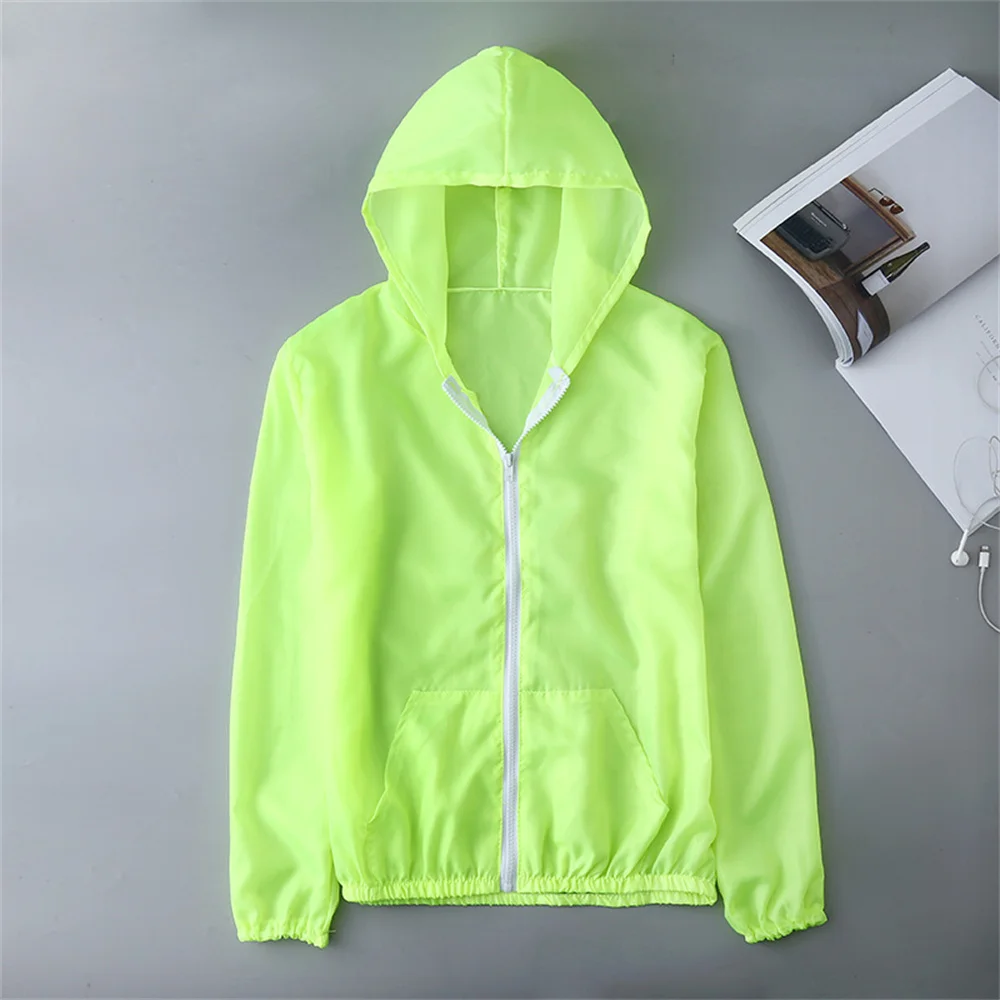 Summer Ice Silk Sunscreen Clothing Women's Solid Color Ultra-thin Breathable Quick-drying Outdoor Men's Waterproof Hooded Jacket - AliExpress - Image 4