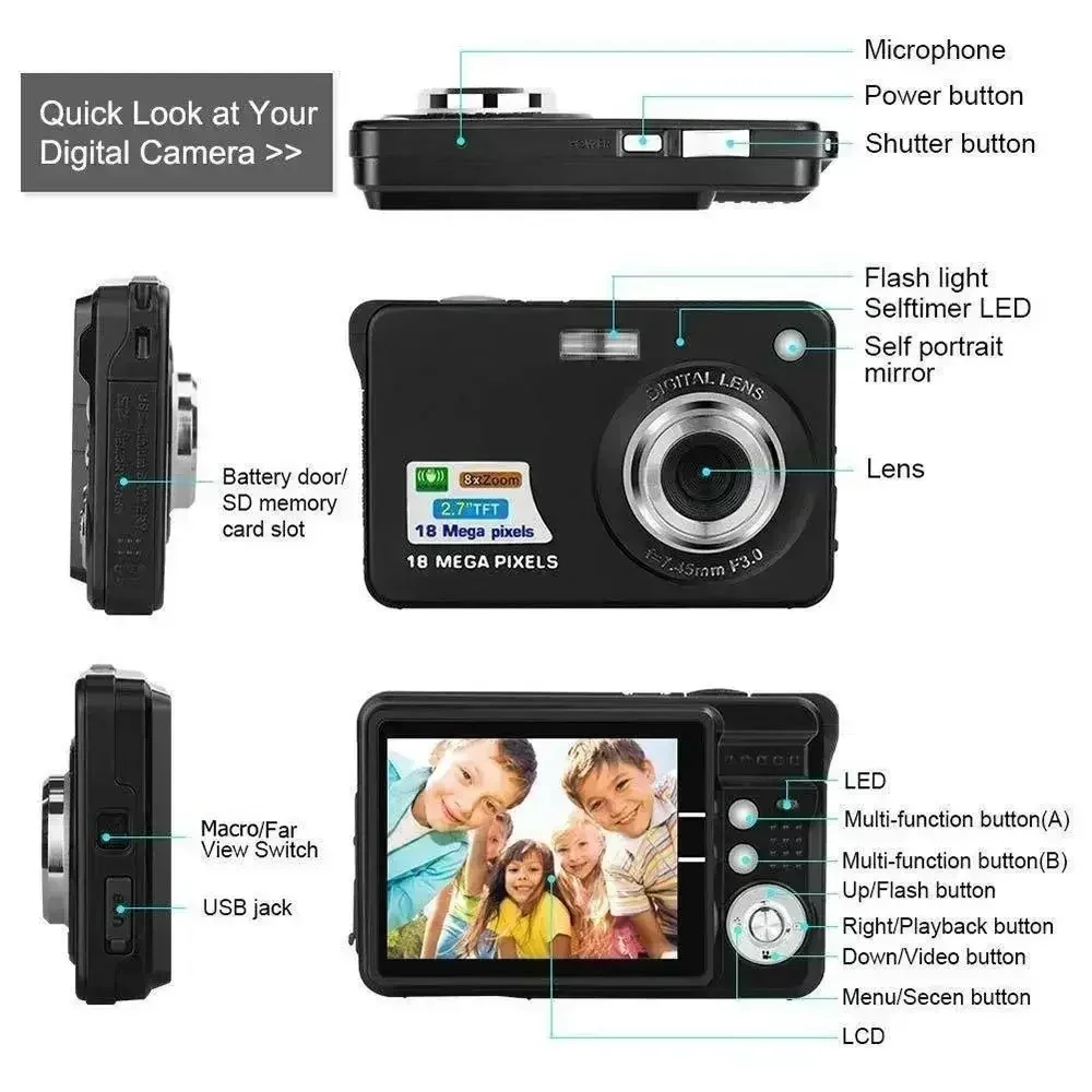 Photography Outdoor Anti-Shake Instant Photo HD Camera Rechargeable Camcorder Digital Camera With LCD Screen Child Camera - AliExpress - Image 5