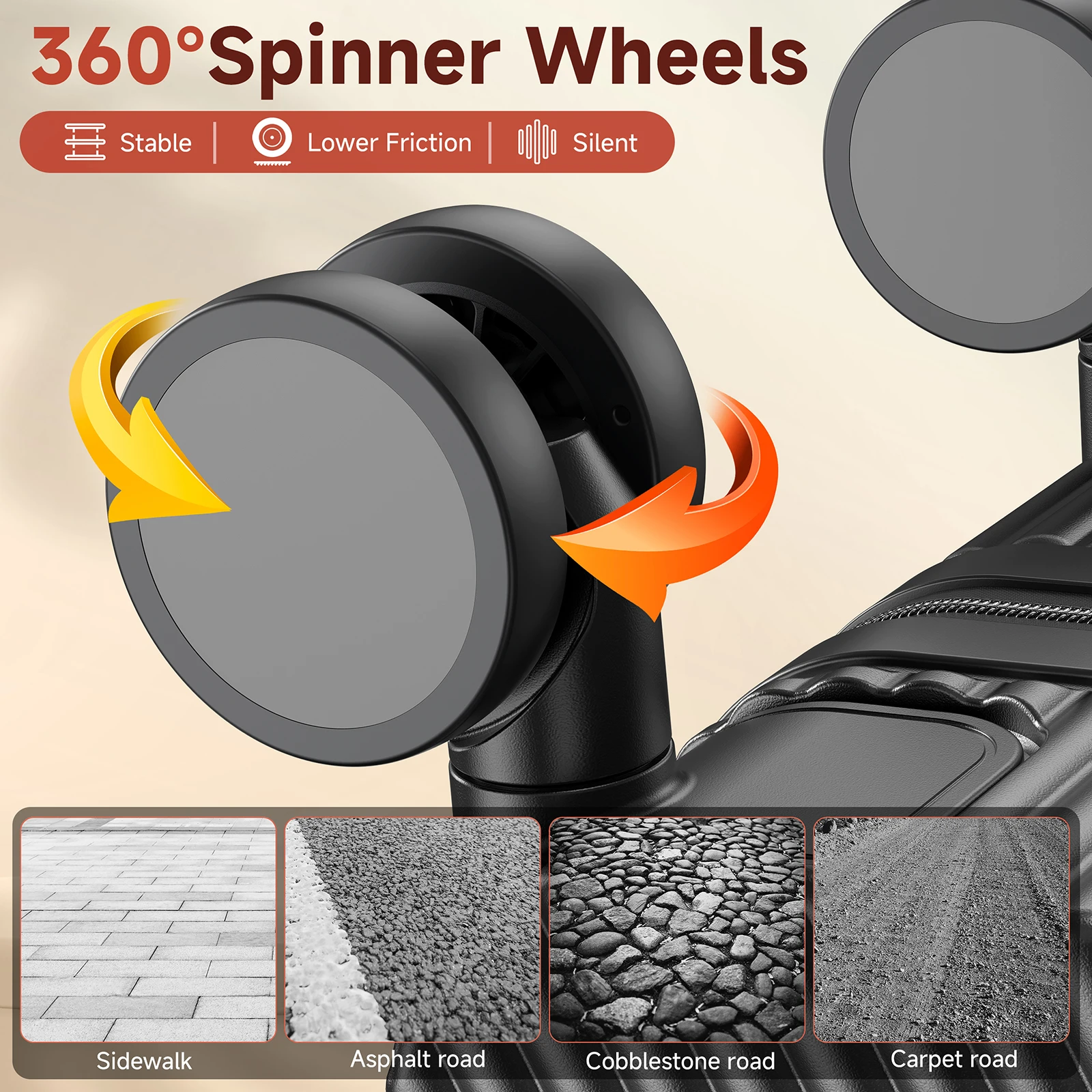 Lightweight 22 Carry on Luggage, Hard Shell Suitcase with 360°Spinner Wheels, Airline Boarded Suitcase & LSA Lock Dual Zippers - AliExpress - Image 3