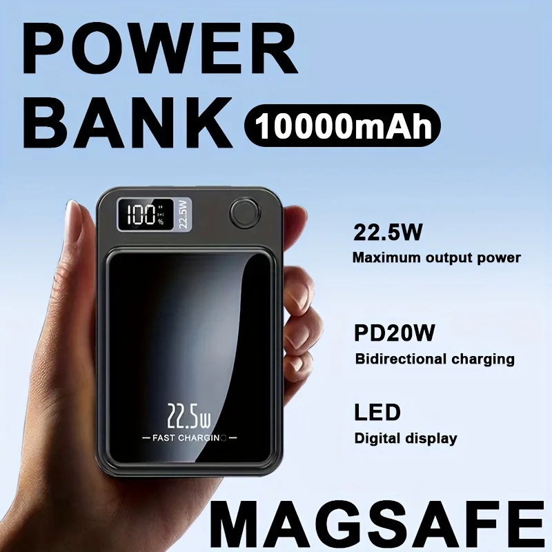 10000 mAh Magnetic Wireless Mobile Power Supply, 22.5W/PD20W Fast Charge For IPhone15/14/13/12&Android Mobile Phones, (USB/Type- – AliExpress