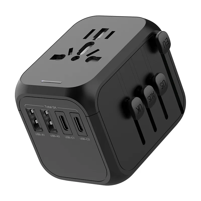 International travel adapter with 2 USB and 2 type-c interface power adapters for fast charging EU/UK/US/Australia travel plugs – AliExpress