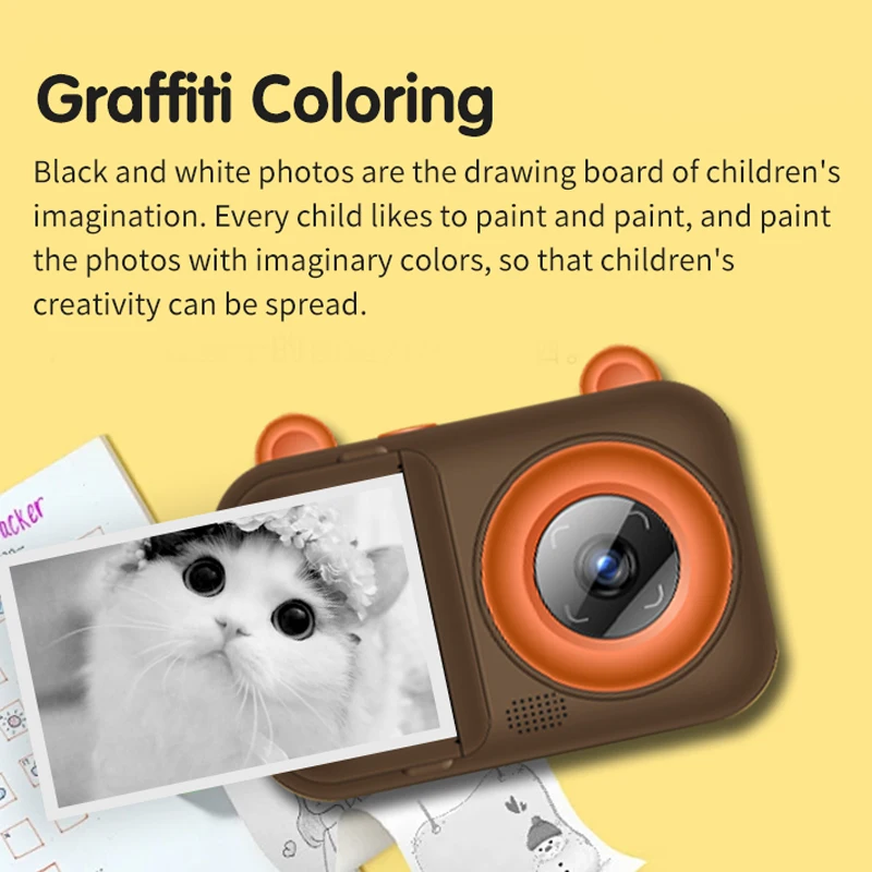 HD photo instant printing cartoon digital toy Kids Camera for Toddler Girls Boys gift Polaroid - AliExpress - Image 5