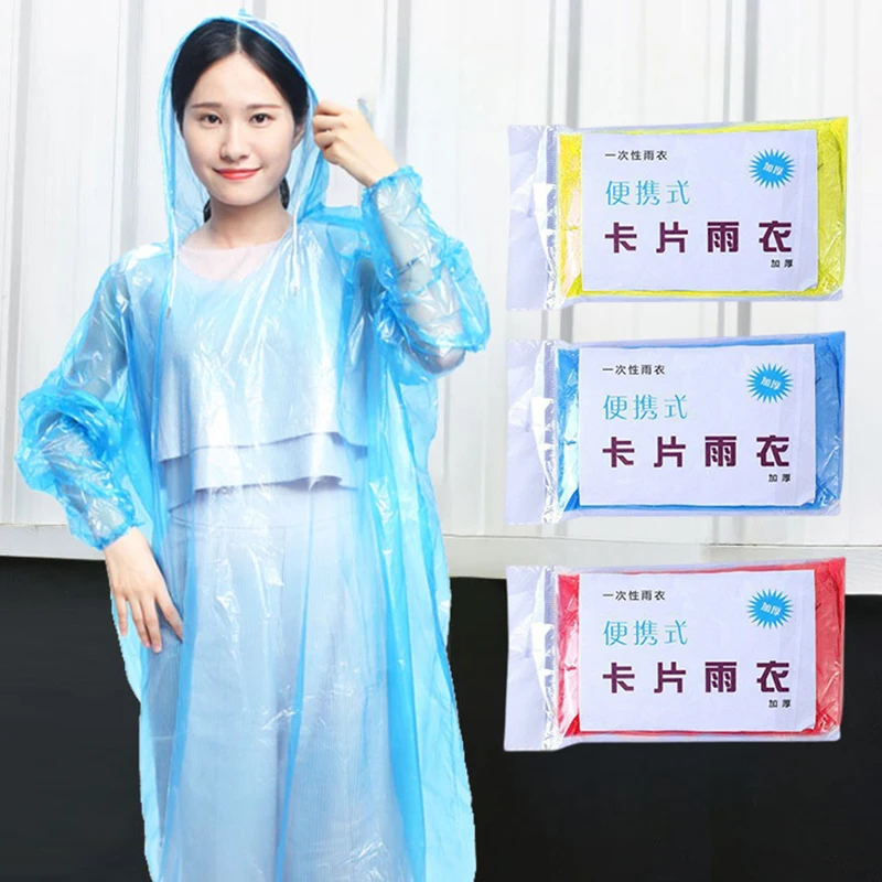 1-10pcs Disposable Rainwear Portable Disposable Card Raincoat Waterproof Rainwear for Outdoor Camping Hiking Poncho Supplies - AliExpress - Image 3