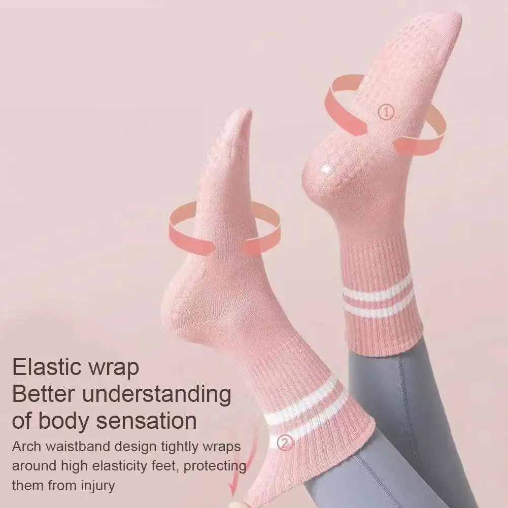 8 Colors Sports Socks Cotton Mid-tube Bottom Professional Non-slip Silicone Indoor Fitness Socks Gym Dance Pilates Yoga Socks - AliExpress - Image 6