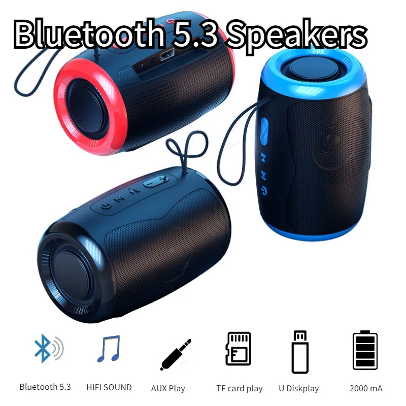 Portable Bluetooth Speaker Outdoor Waterproof Wireless TWS Radio Column Box Speaker Support TF Card Stereo 3D Hi-Fi Music Player – AliExpress