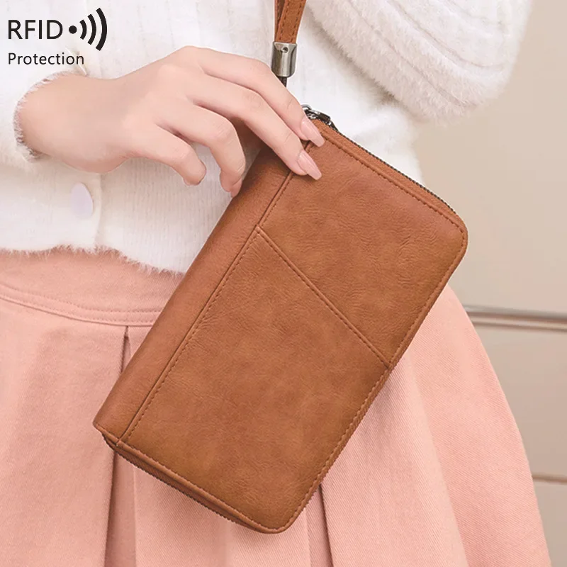 Cross-Border New RFID Anti-Magnetic Money Clip Zipper Passport Holder Document Bag Air Ticket Storage Pouch Multi-Function Passp - AliExpress 1524 - Image 2
