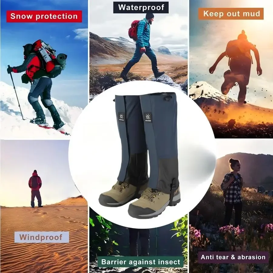 1 Pairs Waterproof Hiking Gaiters Breathable Desert Mountain Climbing Gaiters for Hiking,Hunting,Walking Skiing for Men & Women - AliExpress - Image 6