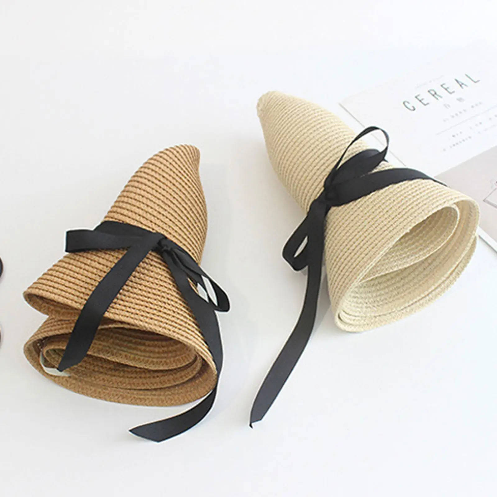 Summer Straw Hat Big Wide Brim Foldable Beach Sun Hat Straw Floppy Sun Block UV Protection Hat Ladies Outdoor Travel Straw Hat - AliExpress - Image 4