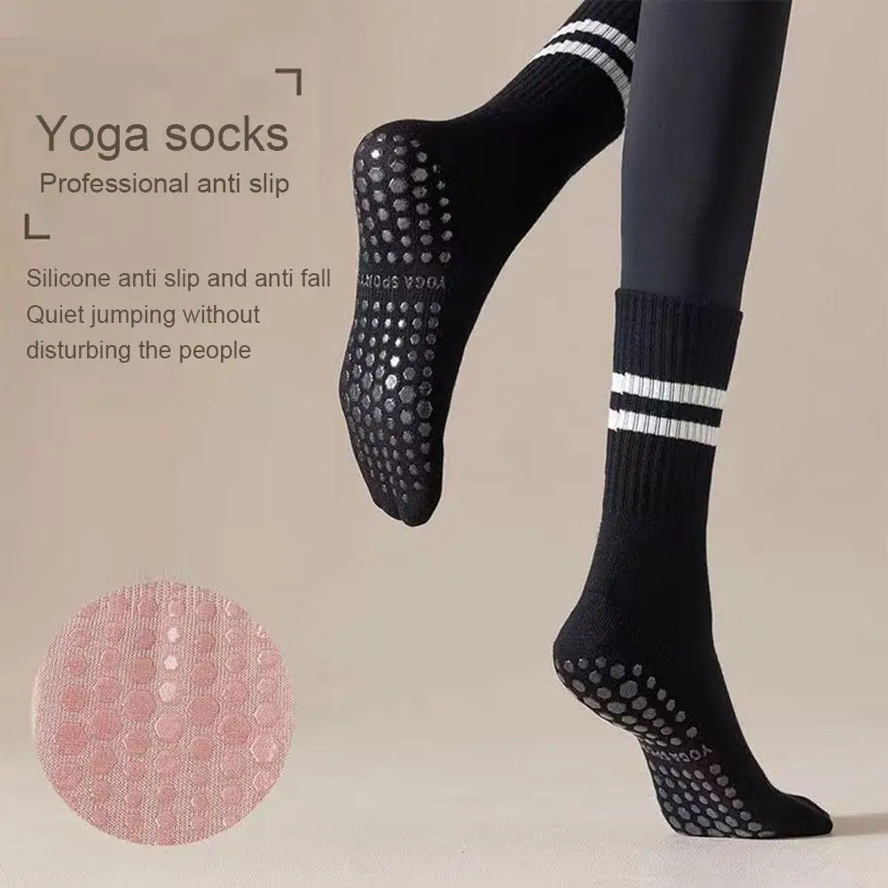 8 Colors Sports Socks Cotton Mid-tube Bottom Professional Non-slip Silicone Indoor Fitness Socks Gym Dance Pilates Yoga Socks - AliExpress - Image 3