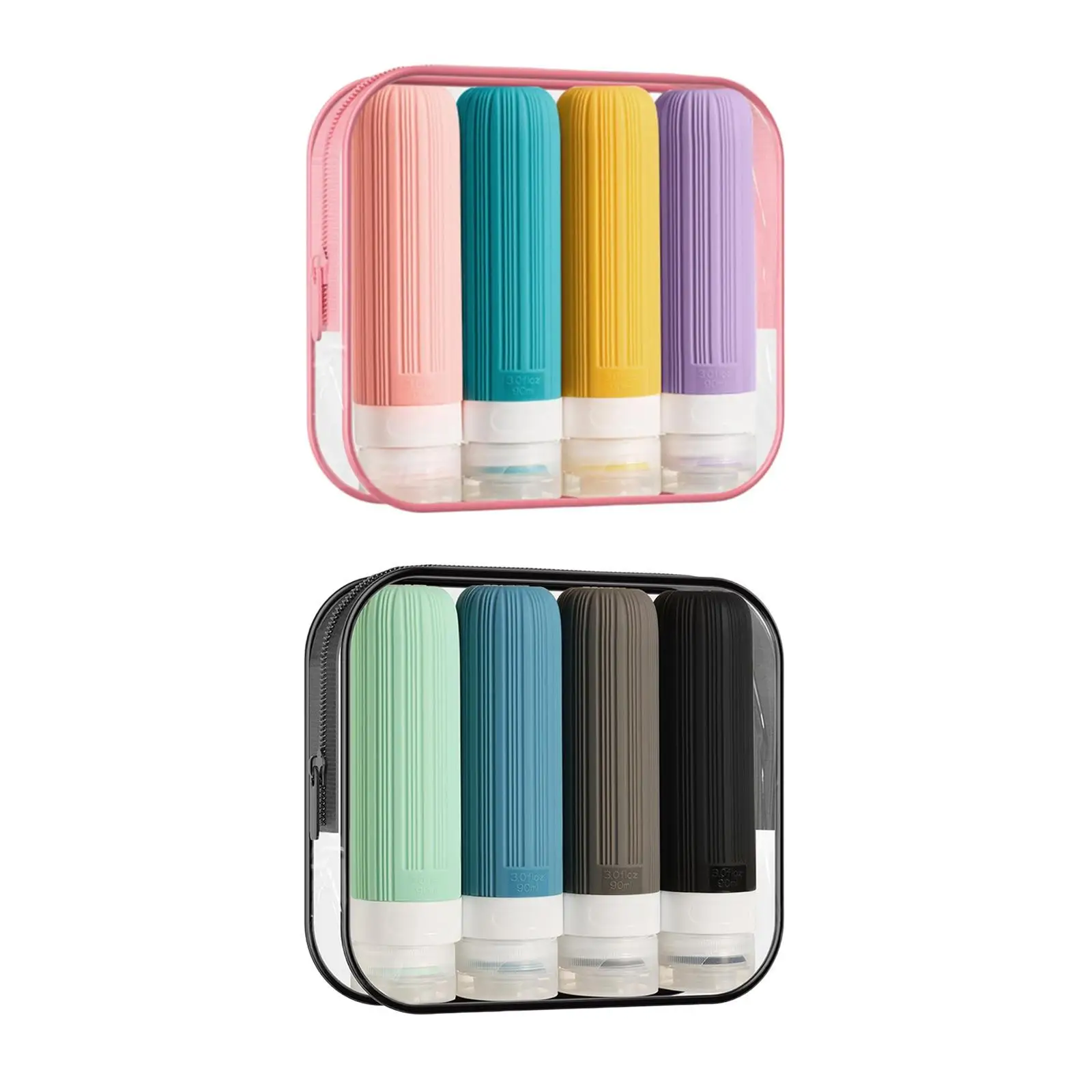 4 Pieces Silicone Travel Bottles Set Travel Containers Jar for Oils Camping - AliExpress - Image 2