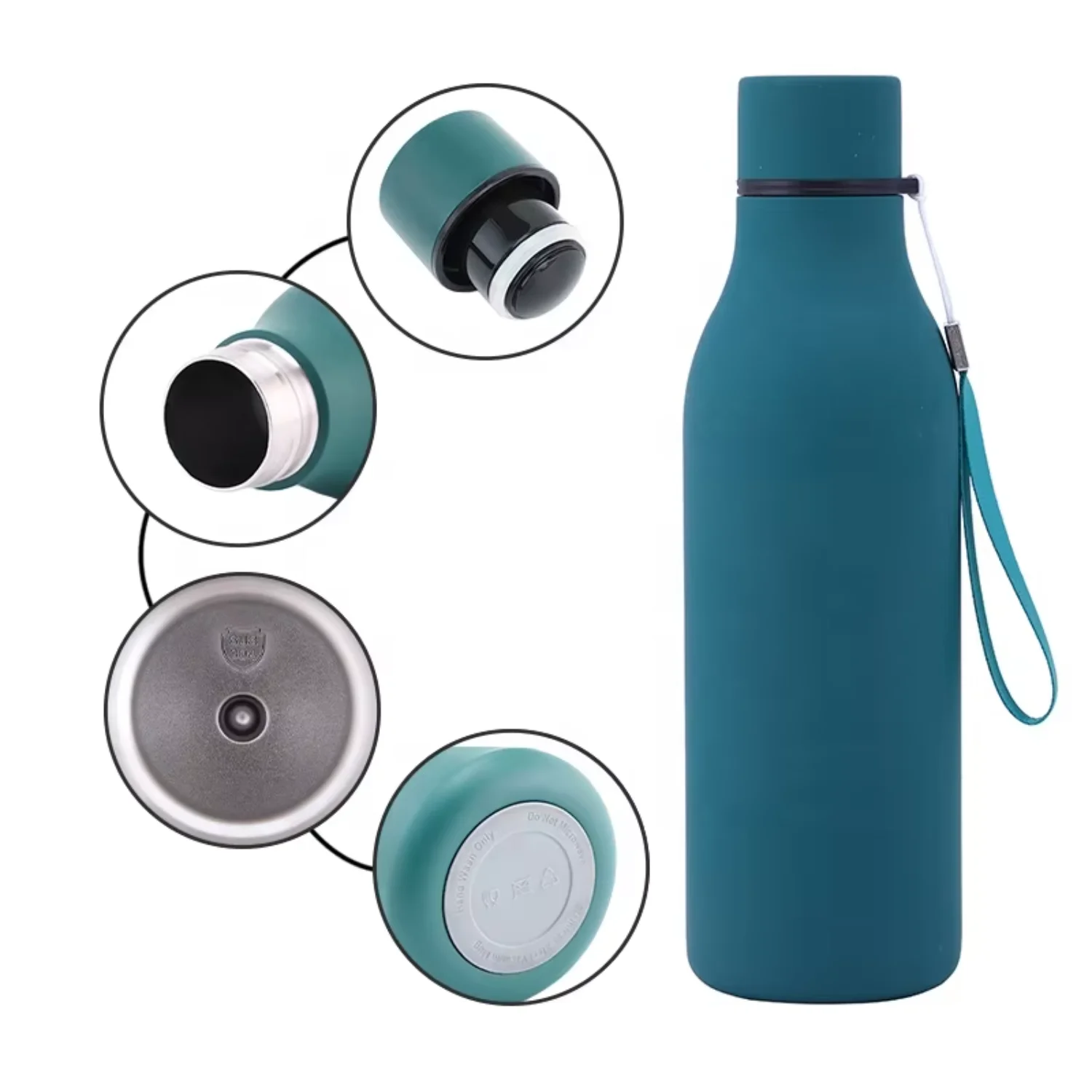 Wholesale 550ml Stainless Rubber Coated Reusable Vacuum Insulated Flask Sports Water Bottles - AliExpress - Image 2