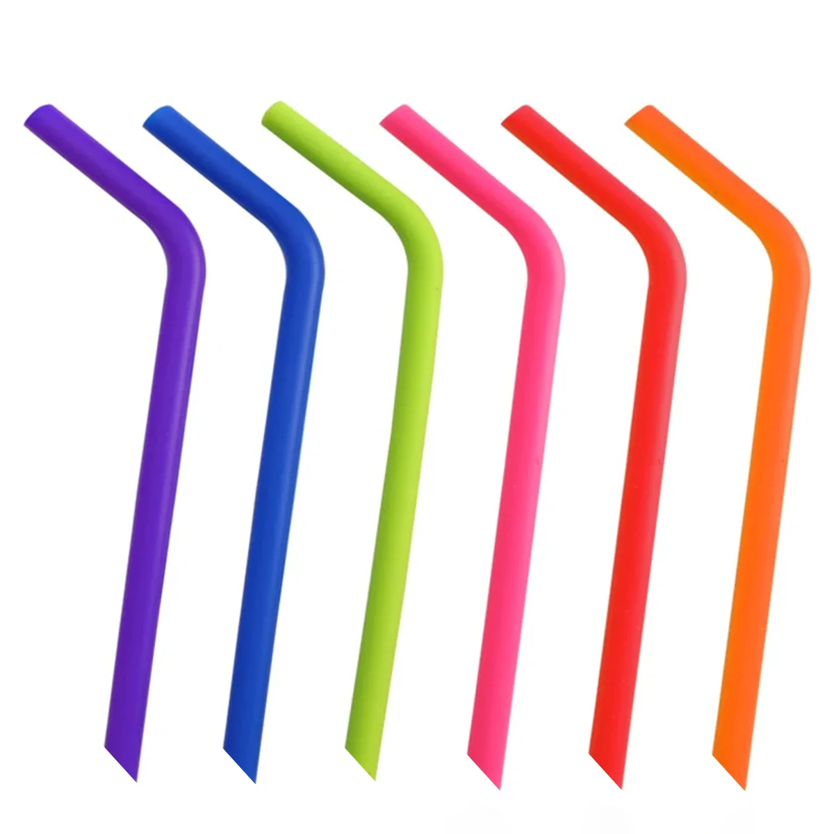 Reusable Silicone Drinking Straws , Big Size Flexible Straws with Cleaning Brush for Toddlers & Kids- 6 Pieces(Colours may vary) – AliExpress 15