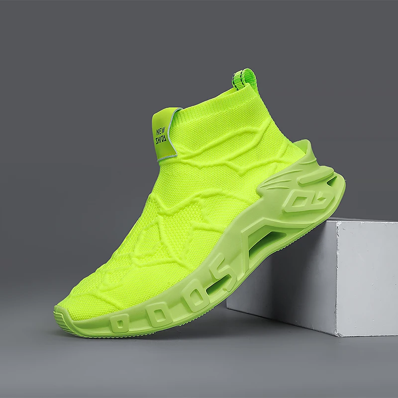 YRZL Men's Running Shoes Outdoor Breathable Mesh Lightweight Comfortable Non Slip Walking Shoes for Men High Top Athletic Shoes - AliExpress - Image 4