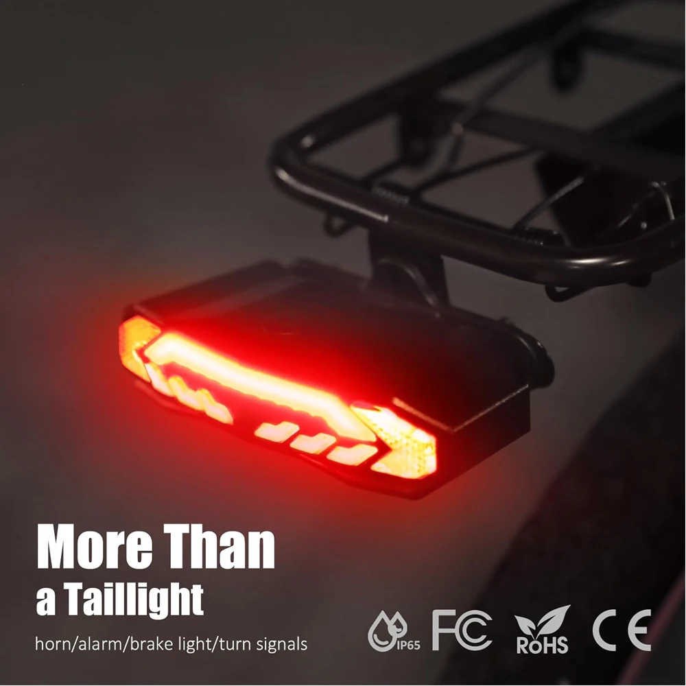 Hollarm Bike Taillight Alarm with Turn Signals Smart Brake Light Anti-theft Waterproof Bicycle Alarm Remote USB Rechargeable - AliExpress - Image 3