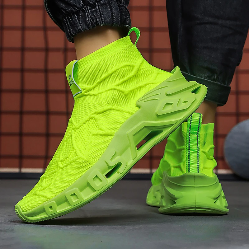 YRZL Men's Running Shoes Outdoor Breathable Mesh Lightweight Comfortable Non Slip Walking Shoes for Men High Top Athletic Shoes - AliExpress - Image 2