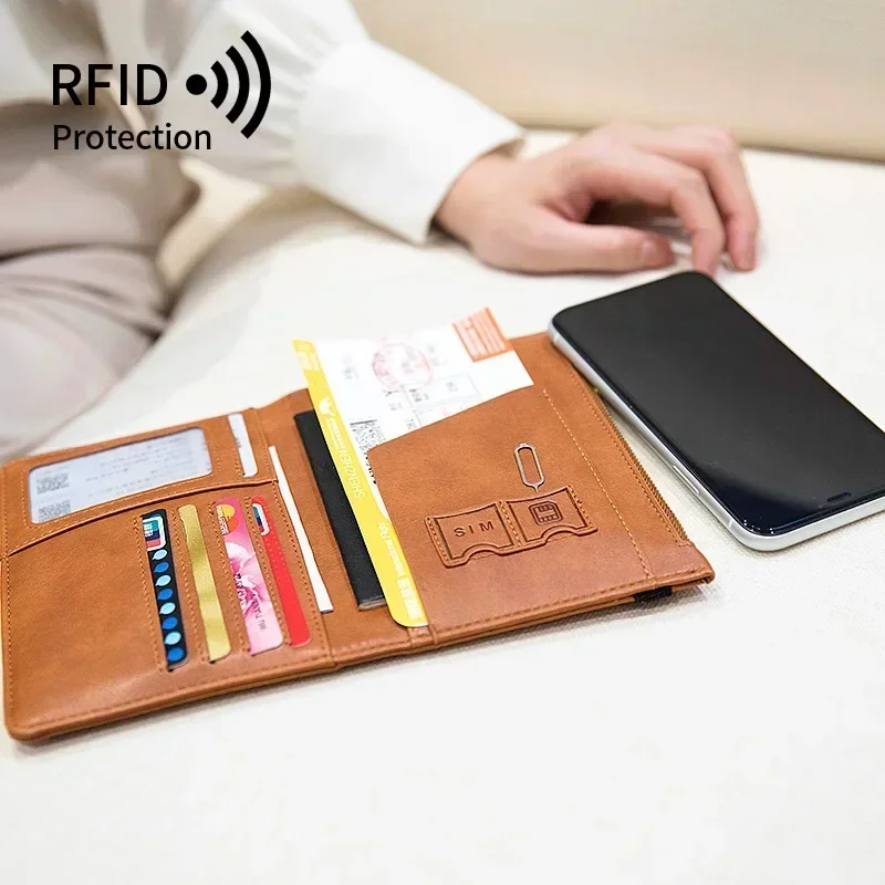 RFID ANTI Blocking Thin Passport Holder Cover Case Travel Wallet for Men Women Multi-Function ID Bank Card Holder Accessories - AliExpress 1524 - Image 4