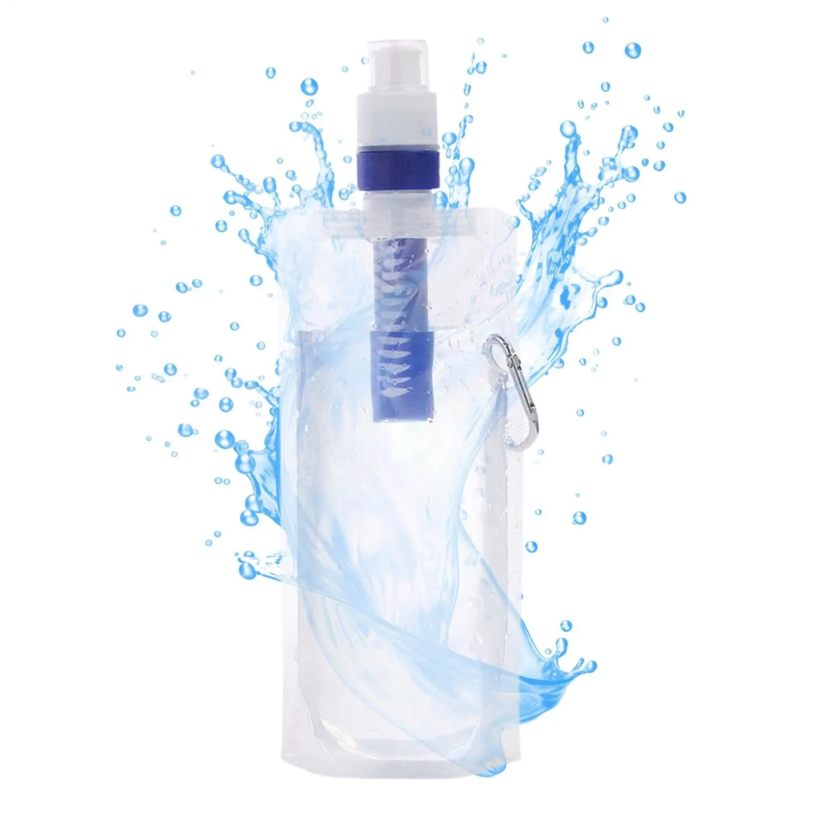 1000ml Foldable Filtered Water Bottle Filter Straw Reusable Squeeze Water Bag With Filter Leak Proof for Outdoor Backpacking - AliExpress 18 - Image 5