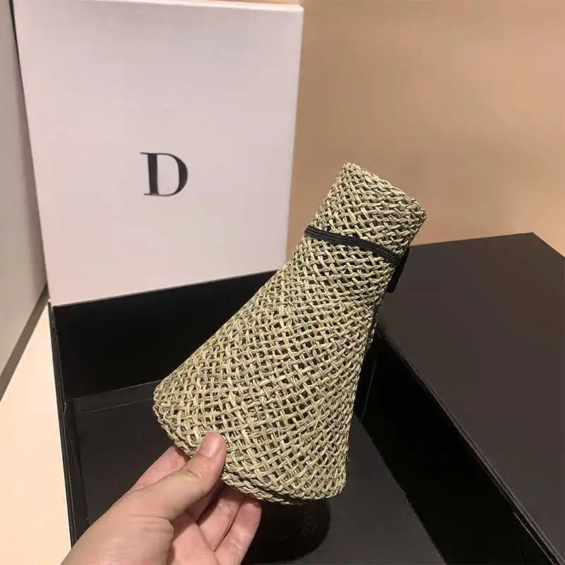 DO simple and exquisite empty top hat, women's face covering sunscreen straw hat, big edge travel sun hat, fashionable beach hat - AliExpress - Image 4