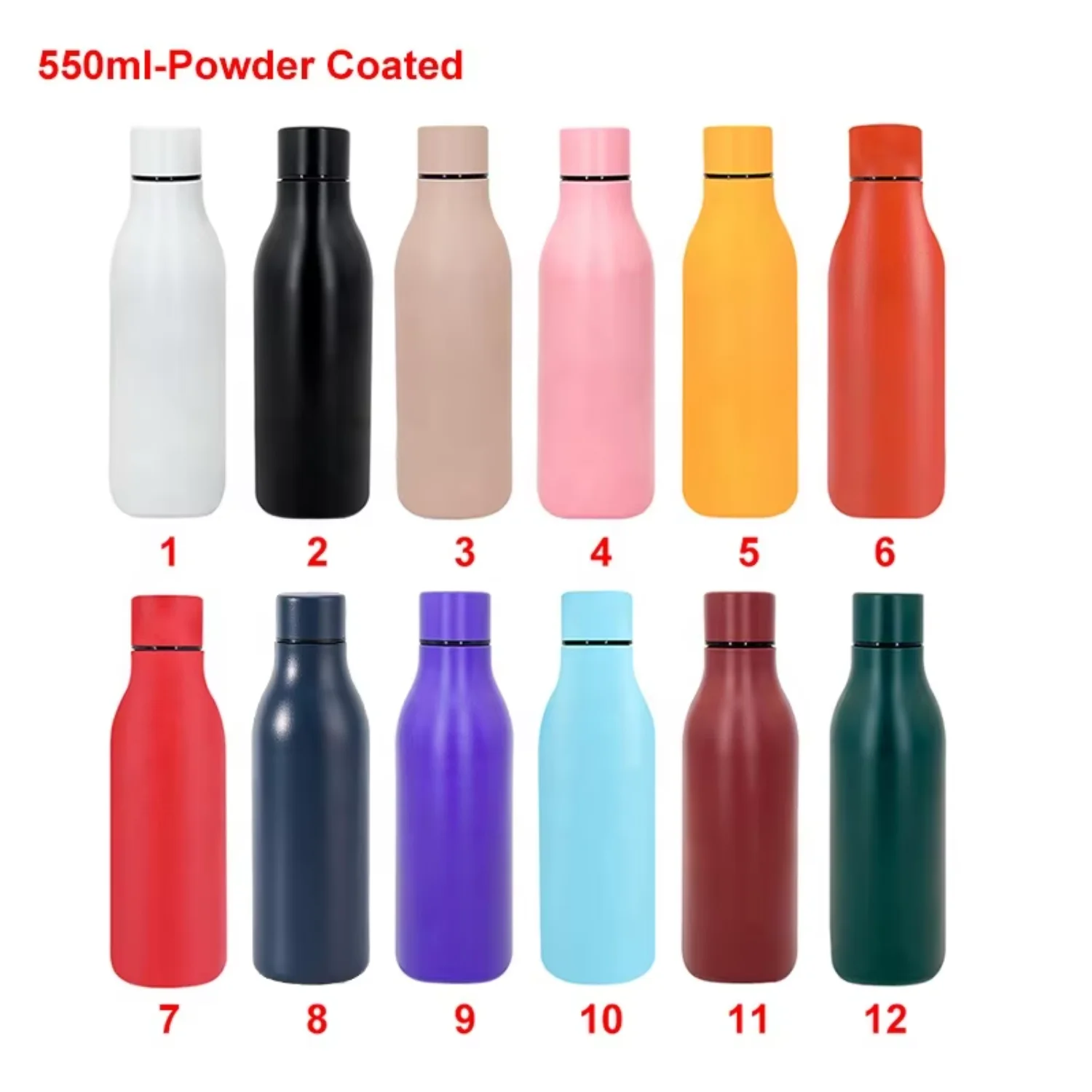 Wholesale 550ml Stainless Rubber Coated Reusable Vacuum Insulated Flask Sports Water Bottles - AliExpress - Image 5