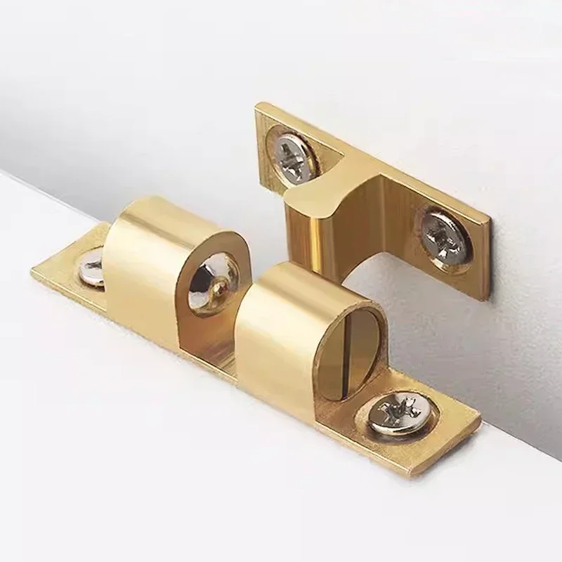 5/1pcs Furniture Door Ball Latch Brass Double Roller Spring Ball Catch Latches Cabinet Closet Door Adjustable Tension Latch - AliExpress - Image 2