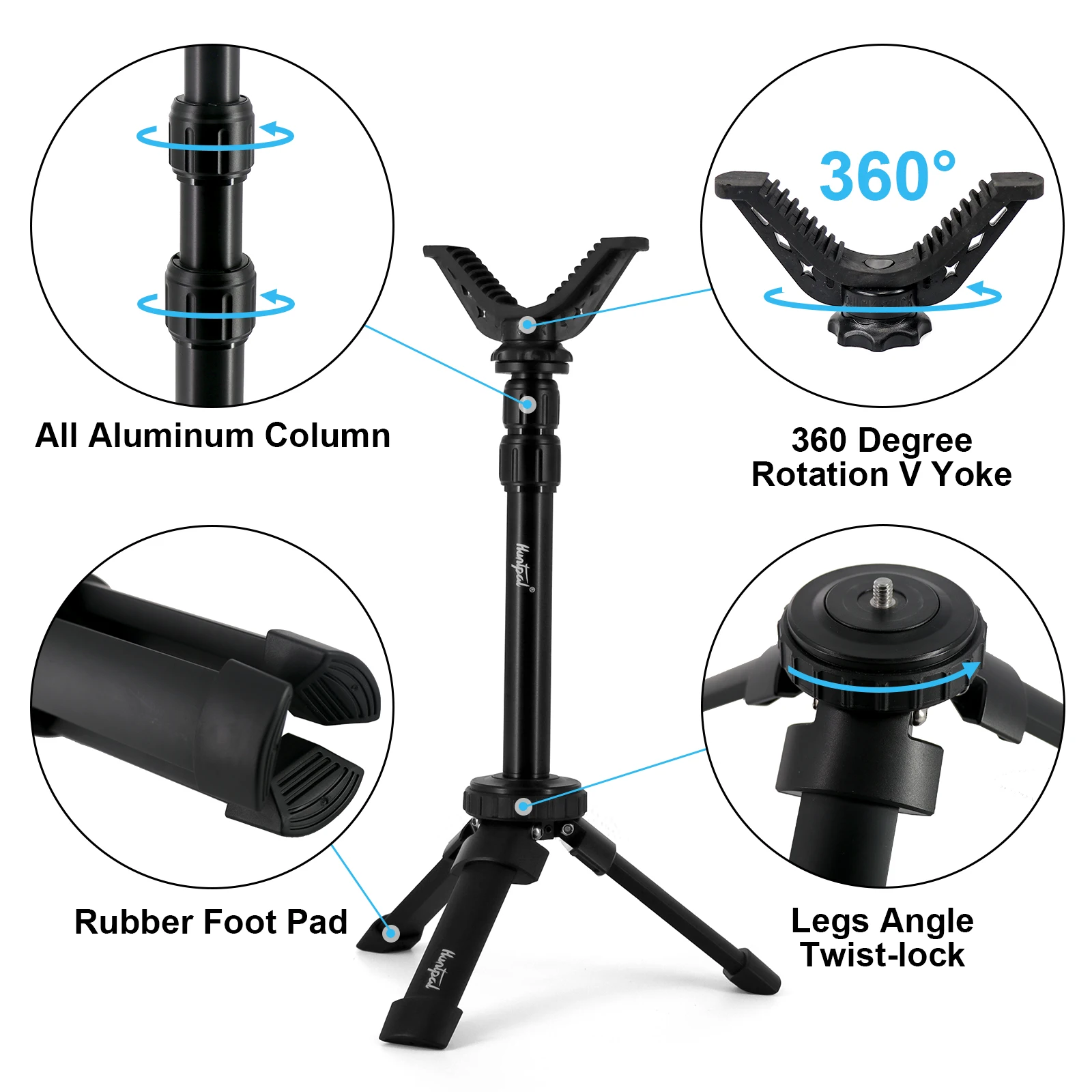 Portable Shooting Tripod Lightweight Aluminum Height Adjustment Shooting Stick with V Yoke Holder Hunting Outdoor Tripod Bench - AliExpress 18 - Image 2