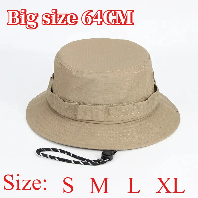 Big Size Men'swindproof Sun Hat Women's Bucket Hats Buni Hat Foldable UV Resistant Beach Fishing Summer Big Head Fisherman Cap - AliExpress - Image 2