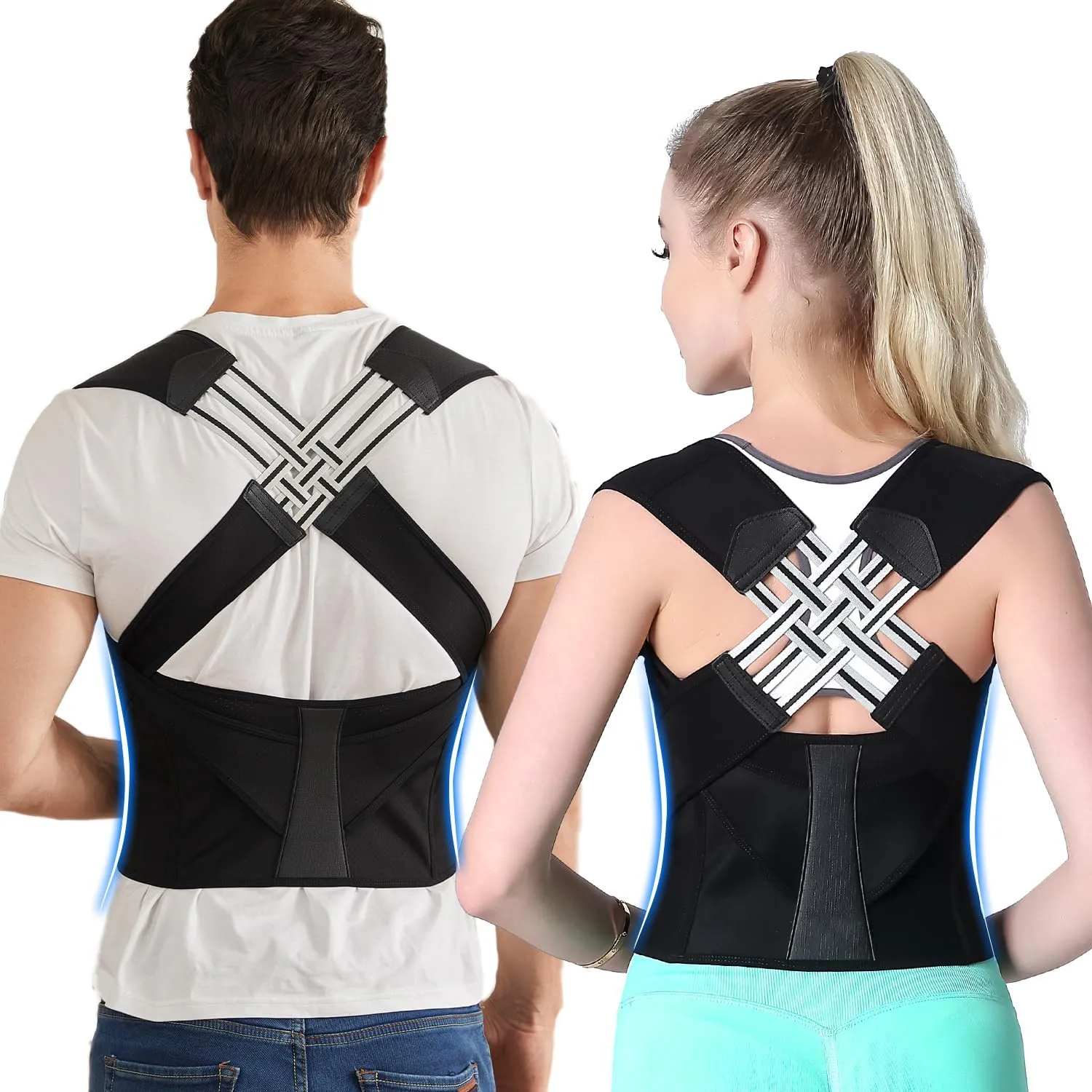 Back Brace Posture Corrector for Women and Men, Shoulder Straightener Adjustable Full Back Support Upper and Lower – AliExpress