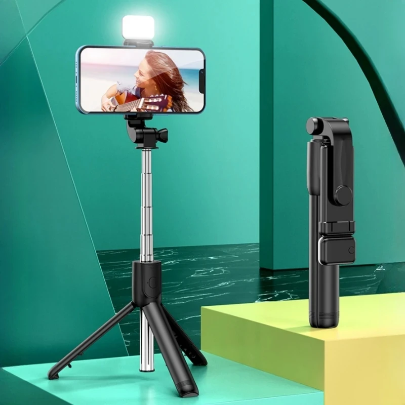 FGCLSY Monopod Remote Shutter Fill Light for iPhone Samsung Xiaomi Phone Holder Mini Tripod Wireless Bluetooth Selfie Stick – AliExpress 44