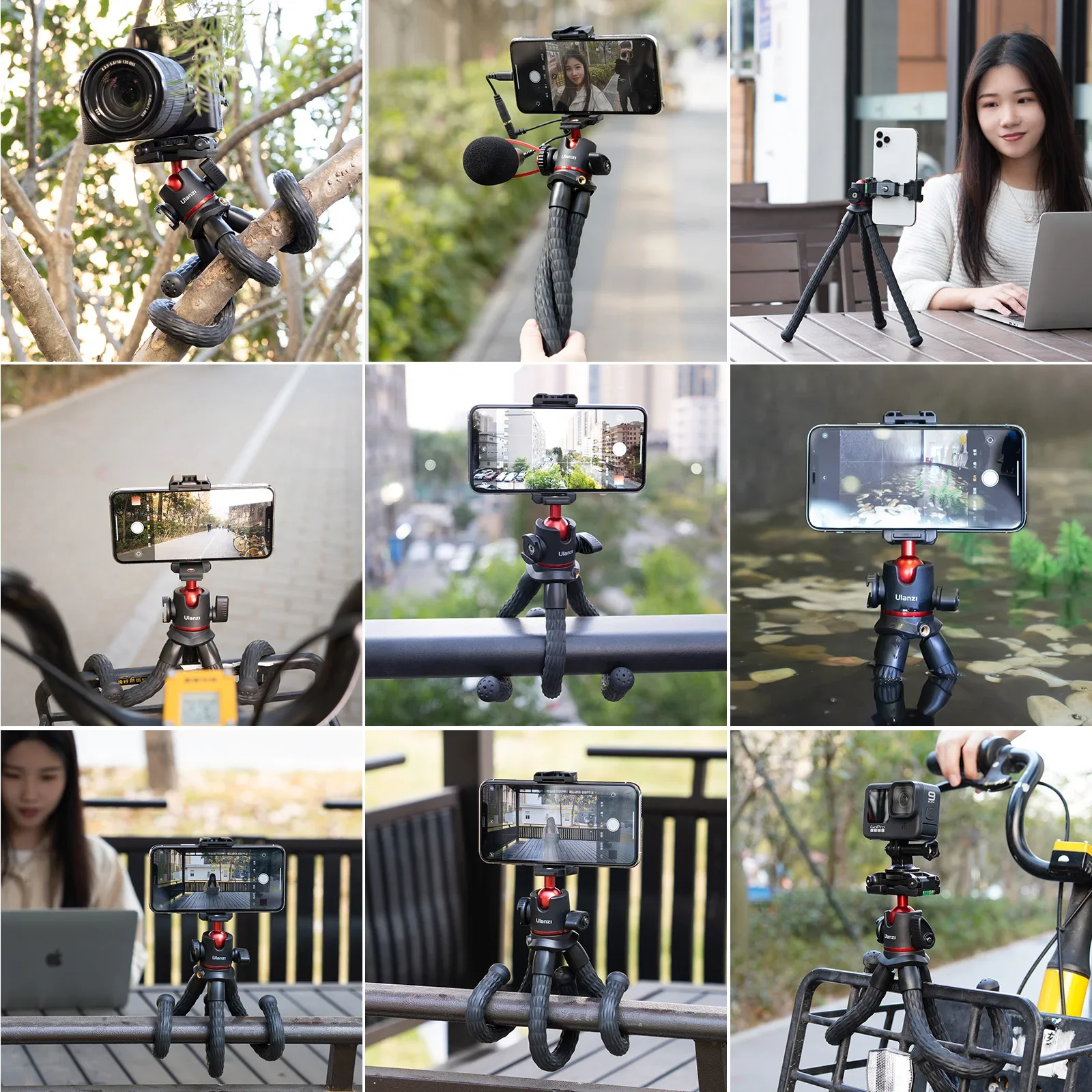 Ulanzi MT-33 Flexible Octopus Tripod with 2 in 1 Clip Phone Holder Cold Shoe 1/4'' Mount for Smartphone Camera Video Light Mic - AliExpress - Image 6