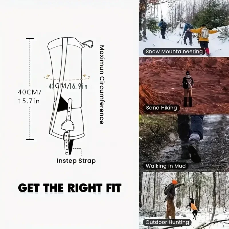 1 Pairs Waterproof Hiking Gaiters Breathable Desert Mountain Climbing Gaiters for Hiking,Hunting,Walking Skiing for Men & Women - AliExpress - Image 4