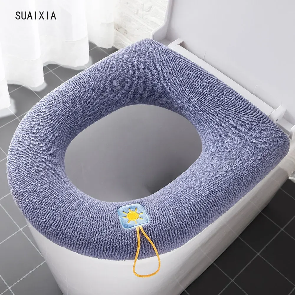 Thicken Toilet Seat Cover Mat Winter Warm Soft Washable Closestool Mat Seat Case Toilet Lid Pad Bidet Cover Bathroom Accessories - AliExpress - Image 2