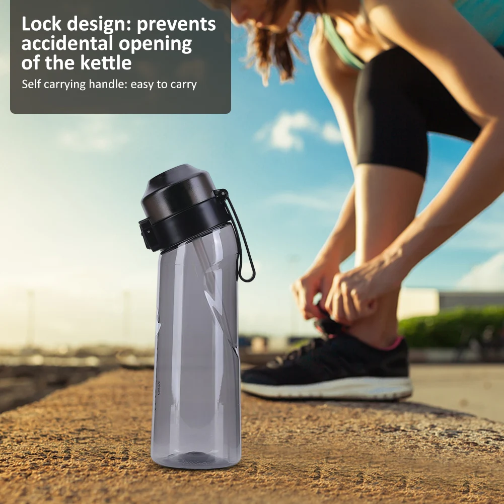 650ML Flavored Water Bottle with Straw Portable Gym Fitness Bottle Drink More Water Reusable Cup for Camping Hiking Fishing - AliExpress - Image 4