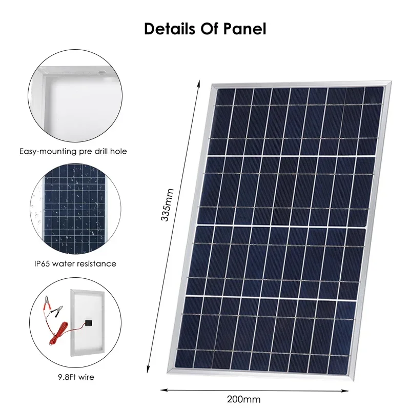 300W/600W Solar Panel Kit Complete 12V Polycrystalline USB Power Portable Outdoor Rechargeable Solar Cell Solar Generator - AliExpress 44 - Image 5