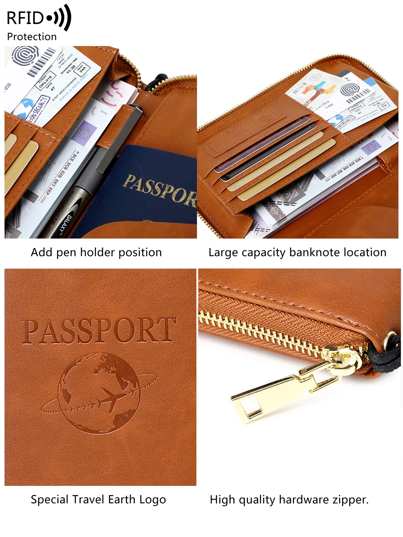 Fashionable and Portable RFID Travel Passport CasePULeather Multi functional Credit Card Passport Bag Neutral Travel Accessories - AliExpress 1524 - Image 4