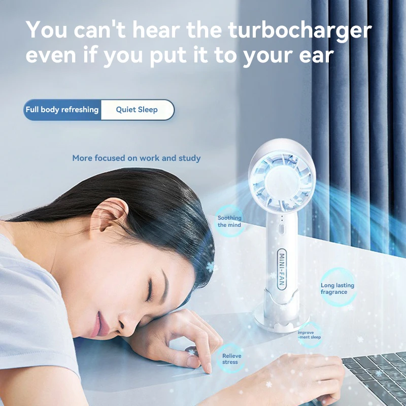 Mini Electric Fan Portable Turbo Fan Three-speed Wind Speed Handheld Desktop Dual-Purpose Air Conditioner For Camping - AliExpress - Image 4