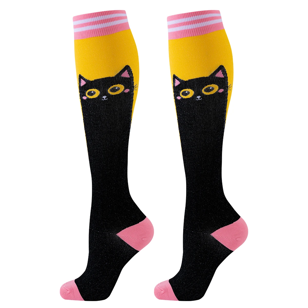 5 Pairs Cat Compression Socks Nurse Compression Socks Sport Knee High compression stocking - AliExpress - Image 3