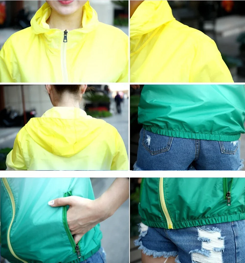 Men Women Childrens Teens Ultra-thin Ultra-light Clear Camping Jacket Anti-UV Quick Dry Skin Coat Gradient Color Windbreaker - AliExpress - Image 3